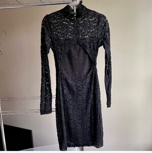 Moda International Elegant Black Long Sleeve Dress